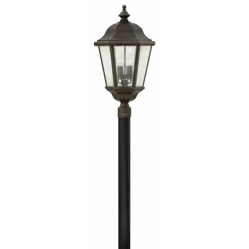 Edgewater 27.75-Inch Oil Rubbed Bronze Outdoor Lantern with Clear Seedy Glass