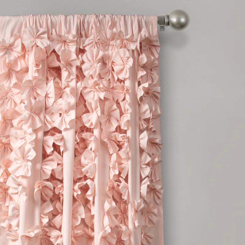 Lush Decor Riley Polyester Semi Sheer Curtain Single Panel