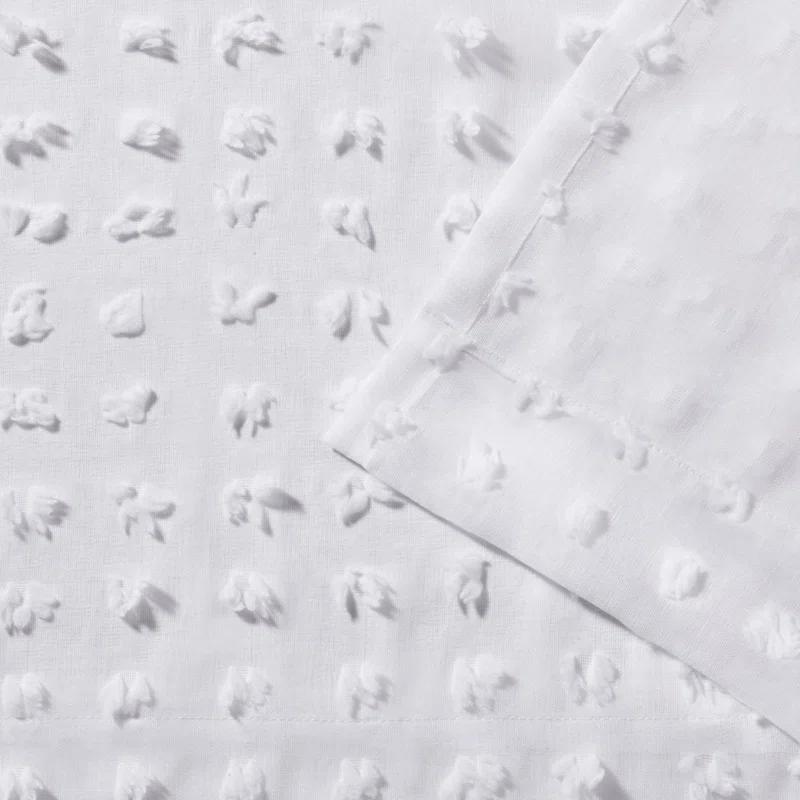 Amalgamated Textiles Exclusive Home Spirit Woven Pouf Applique Sheer Rod Pocket Curtain Panel Pair (Set of 2)