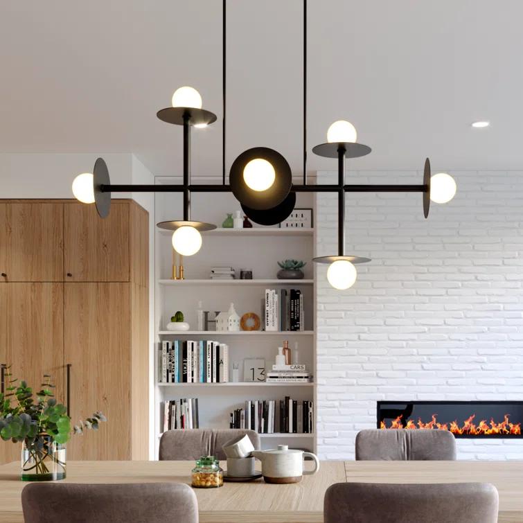 Nodes Large Linear Chandelier by Kelly Wearstler - Black