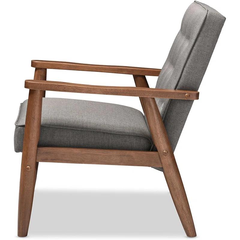 George Oliver Studio Sorrento Accent Chair, 1 Seater, Grey, Brown