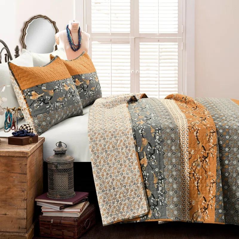 Lush Decor Royal Empire Cotton Reversible 3 Piece Quilt Set