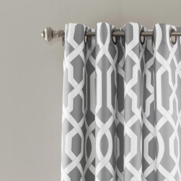 Lush Decor Edward Trellis Polyester Room Darkening Curtain Pair (Set of 2)