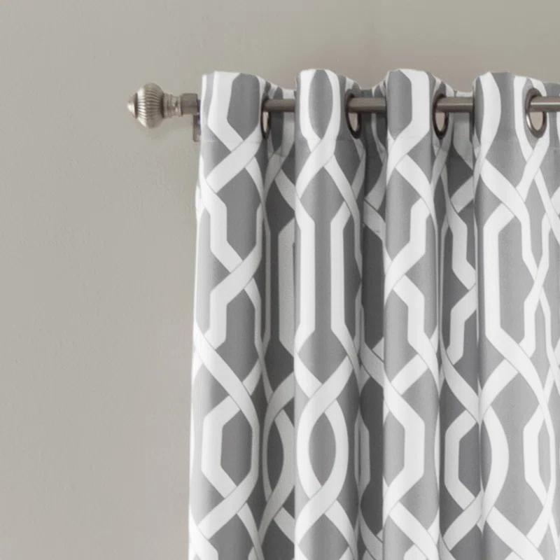 Lush Decor Edward Trellis Polyester Room Darkening Curtain Pair (Set of 2)