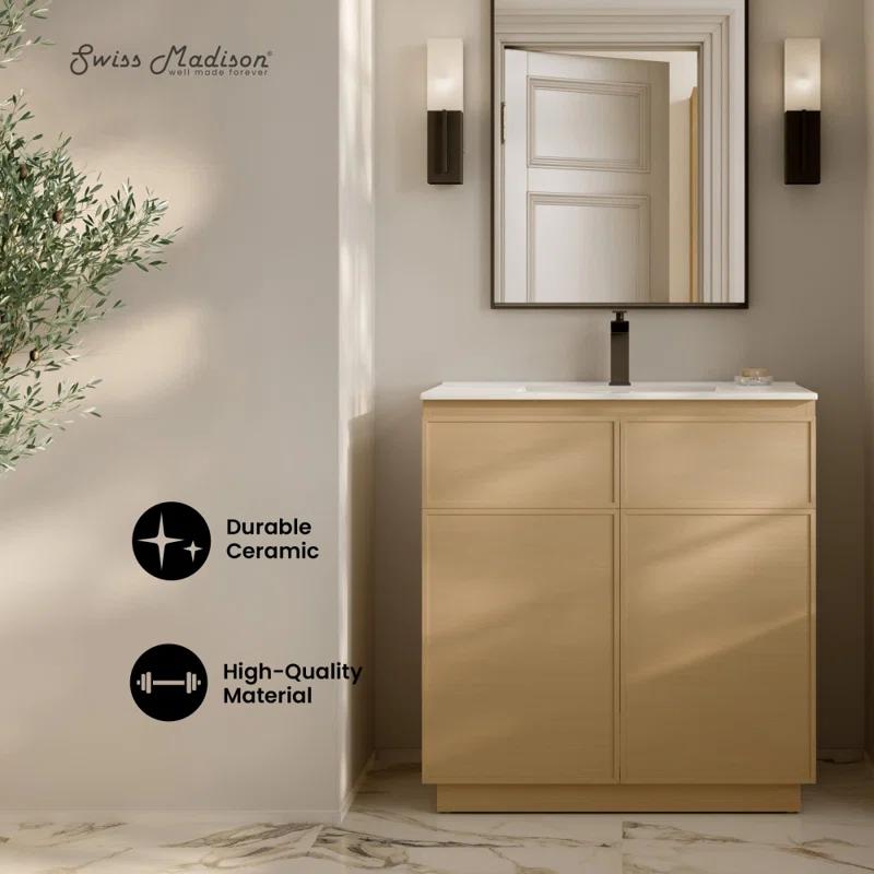 Swiss Madison St. Tropez 36" Freestanding Bathroom Vanity With Sink Top