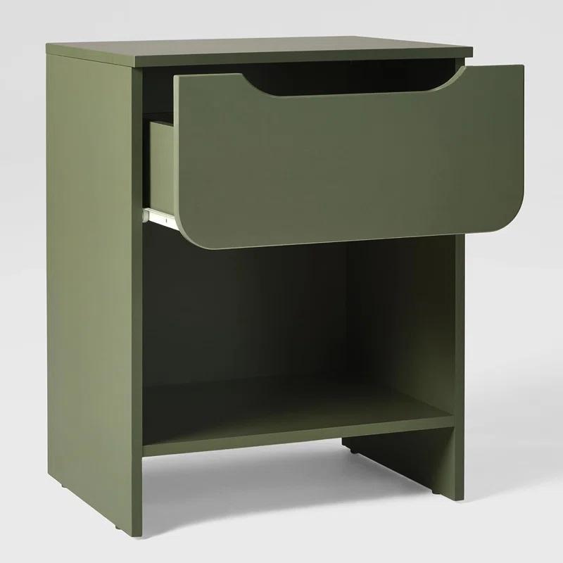Jaqualine 1-Drawer Nightstand with Storage Cubby