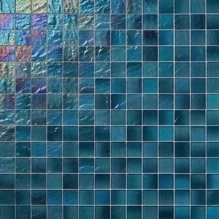Bond Tile Speckle 11.73" x 11.73" Iridescent 2" Squares Glass Mosaic Wall Tile (0.95 Sq. Ft. / Sheet) | Wayfair