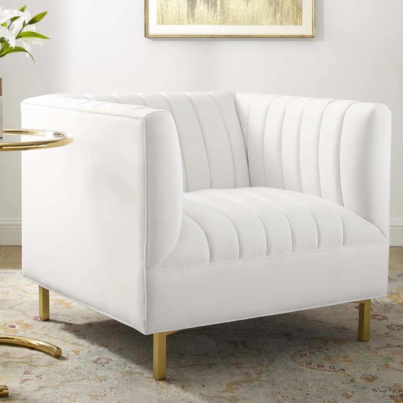 Modway Shift Channel Tufted Performance Velvet Armchair