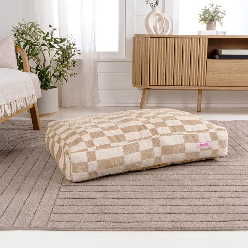 The Licker Store Mabel Designer Modern Ultra Soft Reversible Plush Rectangular Pet Bed with Washable Cover