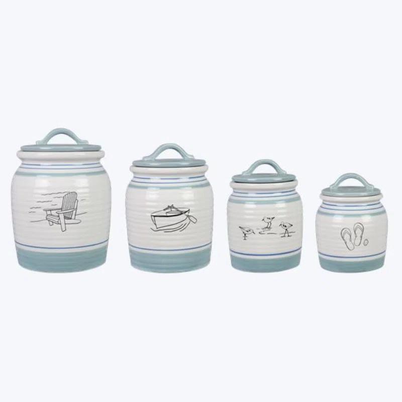 Love Happy Creations LLC Ceramic / Porcelain Canister - Set of 4 (Set of 4)