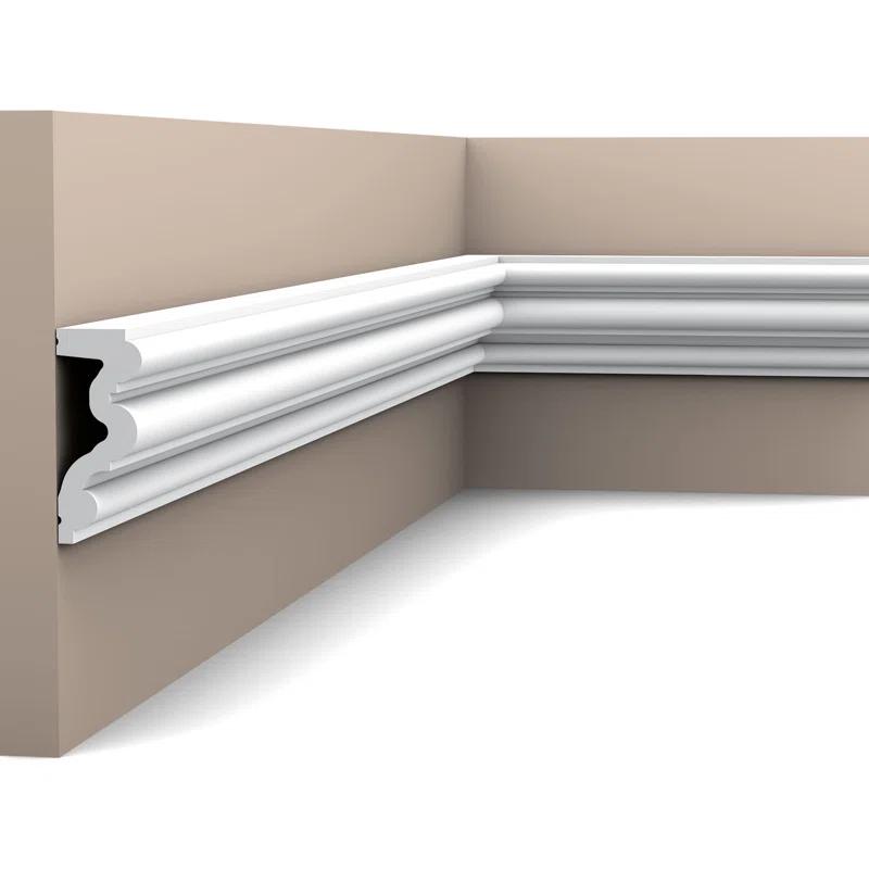 1-3/8 in D x 3-1/4 in W x 78-3/4 in L Primed White Plain Polyurethane Panel Moulding (Set of 3)