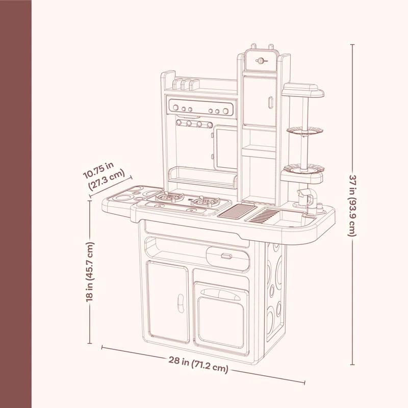 SunnyDaze Decor Mini Meals Kitchen Playset with Light, Sounds and Cooking Effects