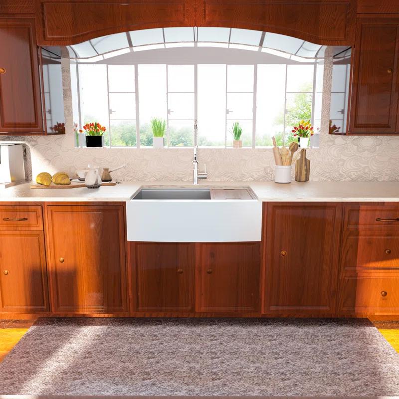 30" L x 22" W Workstation Farm Kitchen Sink Stainless Steel Single Bowl Apron Front Kitchen Sink