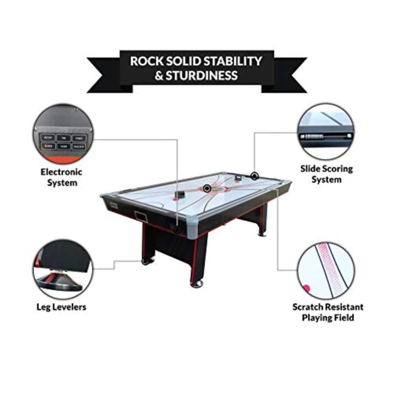 PUCK Hockey Tables PUCK Atlas 7-Foot Table Multi Game Tennis Air Hockey Table (Black)