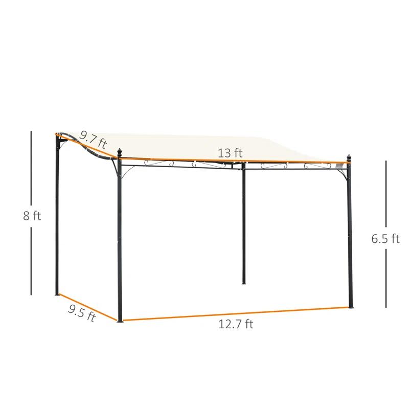 Outsunny 13 Ft.W x 10 Ft. D Canvas Pergola with Canopy