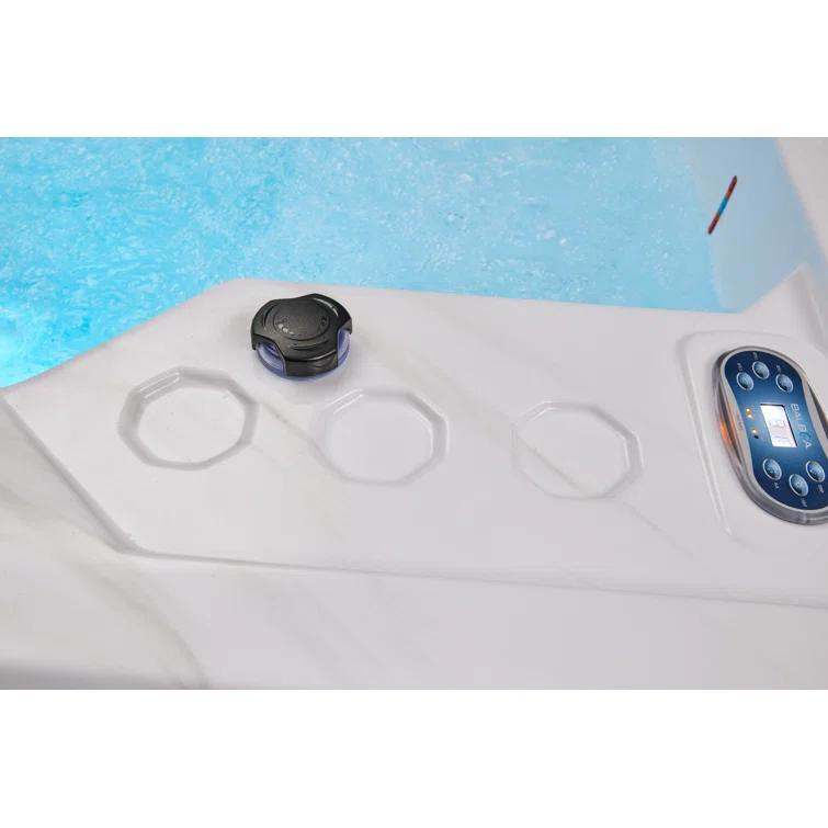 Luxury Spas Luxury Spas 240 Volt 5 Person Galley - Person 69 - Jet Acrylic Square Hot Tub With Ozonator In Cloud Gray