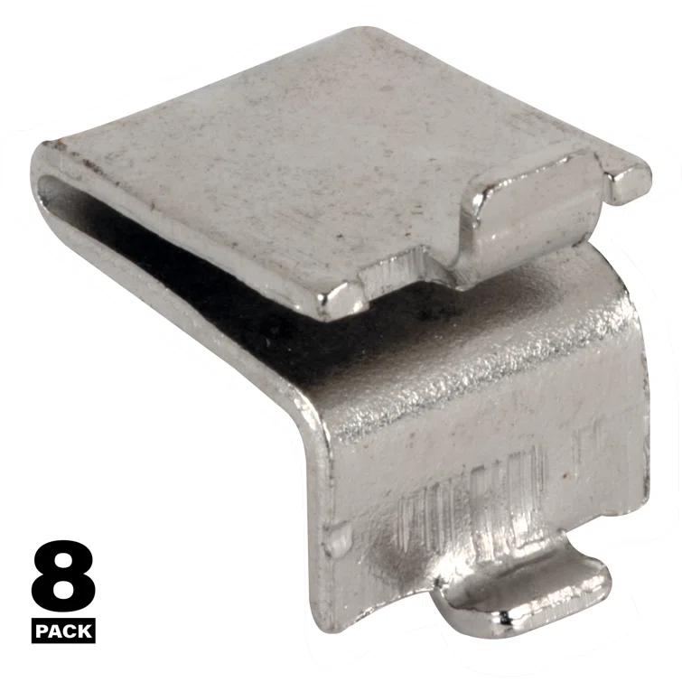 Prime-Line Nickel Plated Metal Strip Lock Style Shelf Bracket , Knape and Vogt (Set of 8)