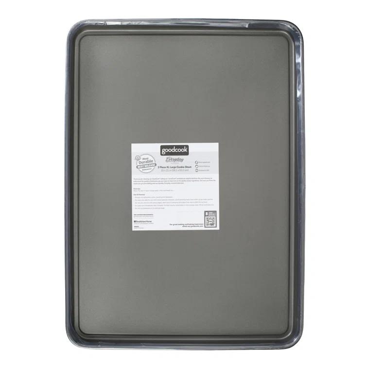 Good Cook GoodCook Set of 2 XL 15" x 21" Nonstick Steel Multipurpose Cookie Sheets, Gray (Set of 2)
