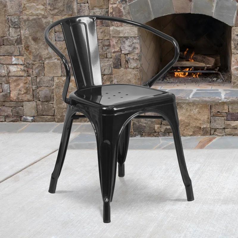 Flash Furniture Hucheson Metal Indoor-Outdoor Chair with Arms