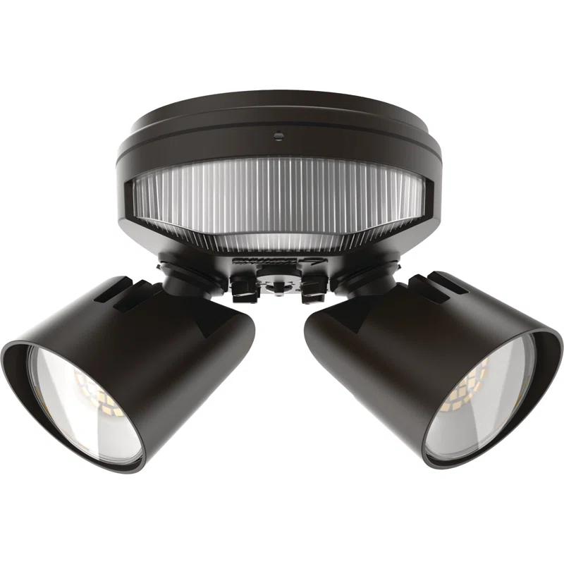Lithonia Lighting 2 - Head Hardwired Dusk to Dawn Outdoor Security Flood Light with Motion Sensor