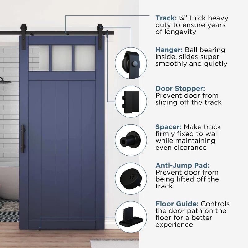 National Hardware Standard Single Barn Door Hardware Kit