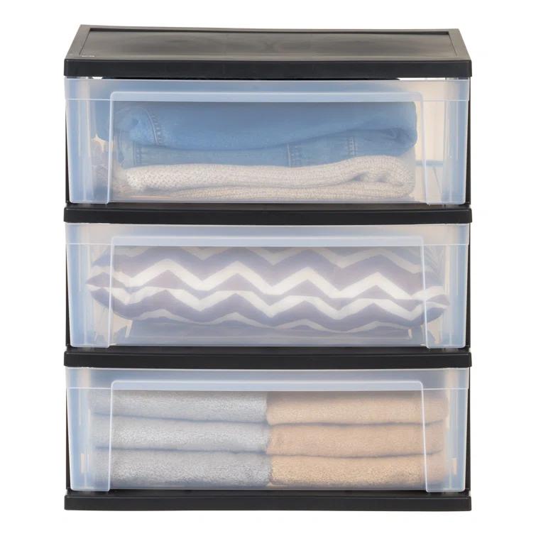IRIS USA, Inc. 3 Drawer Wide Plasitc Chest (Set of 2)