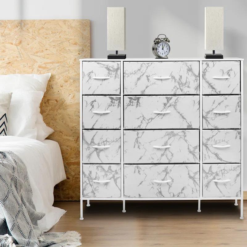 Sorbus Sorbus 12 Drawers Dresser with Steel Frame and Wood Top