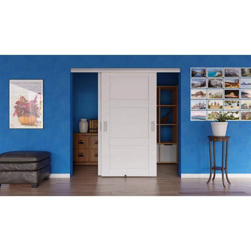 Villar Home Designs 3 Pack Heavy Duty Sliding Bypass Door Hardware KIT Set 72 Inch for Bypass Doors