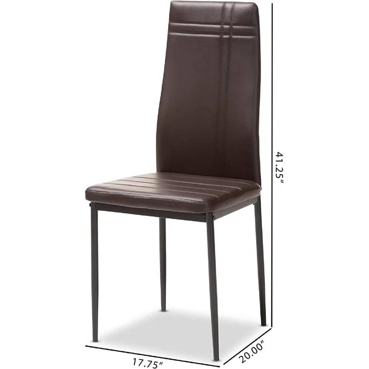 Wade Logan® Chavelle 22'' H Faux Leather Upholstered Parsons Chair (Set of 4)