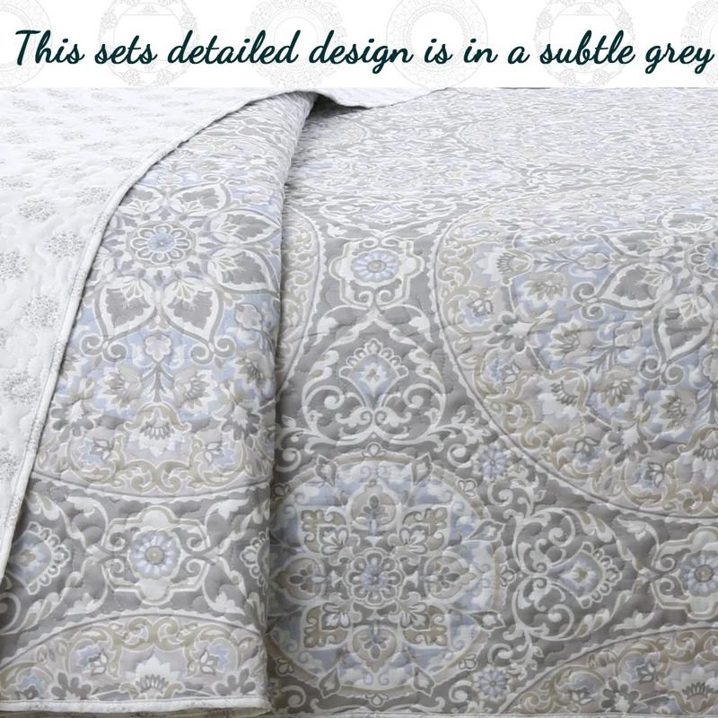 Cozy Line Home Fashion Damask Quilt Set