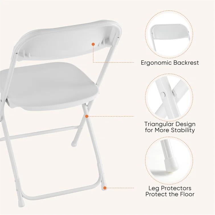 Inbox Zero 10-Pack Folding Chair (Set of 10)