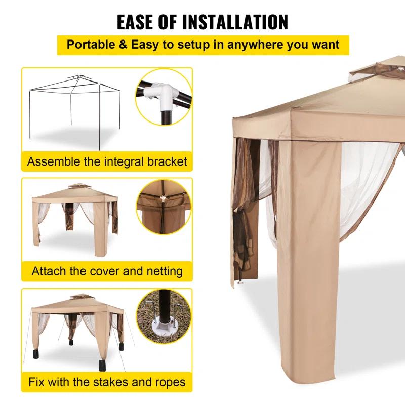 VEVOR 10 Ft. x 10 Ft. Metal Patio Gazebo