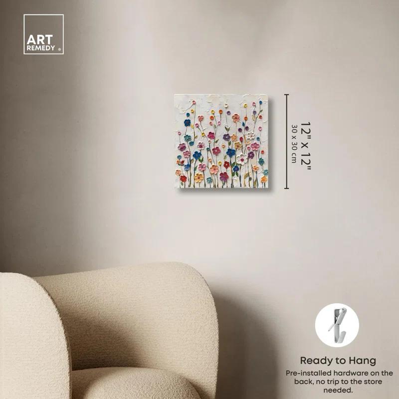 Art Remedy Color Splash Floral Bunch Canvas Winter Floral Art by Art Remedy