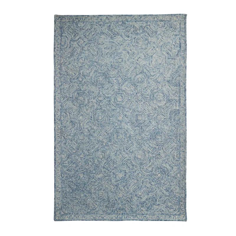 Rowe Handmade Tufted Ivory/Blue Rug