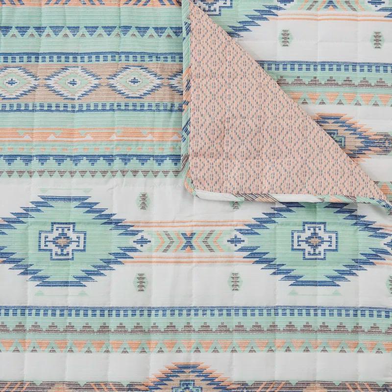 Barefoot Bungalow Phoenix Southwest Geo Quilted Reversible Sofa Slipcover