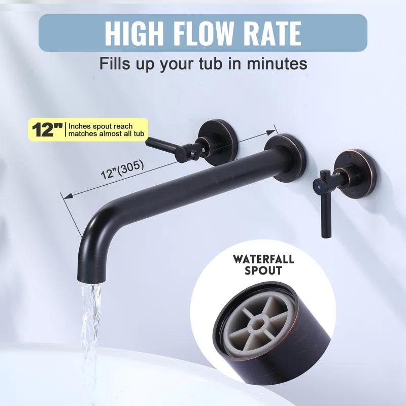 Aleasha AL-4E26RB Wall Mounted Optional Bathroom Faucet