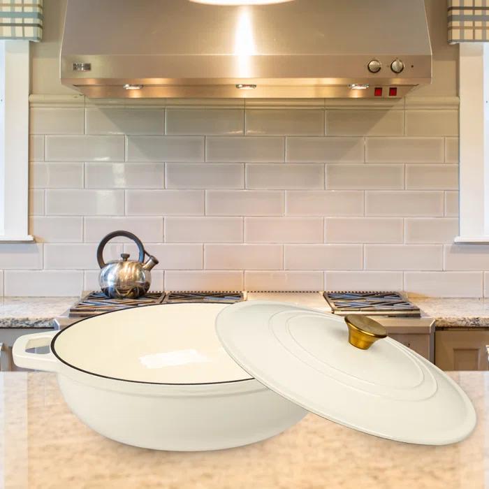 Lexi Home Lexi Home 5 qt. Enameled Cast Iron Round Braiser