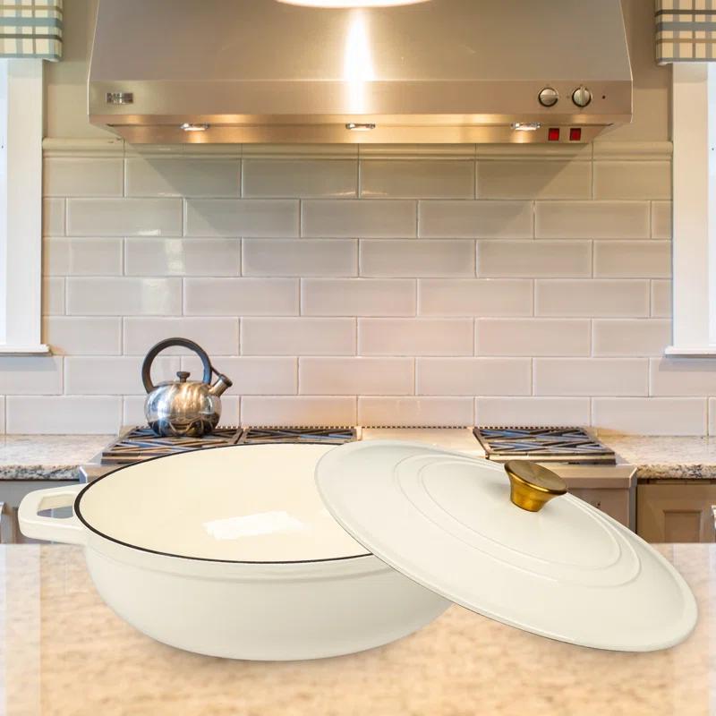 Lexi Home Lexi Home 5 qt. Enameled Cast Iron Round Braiser