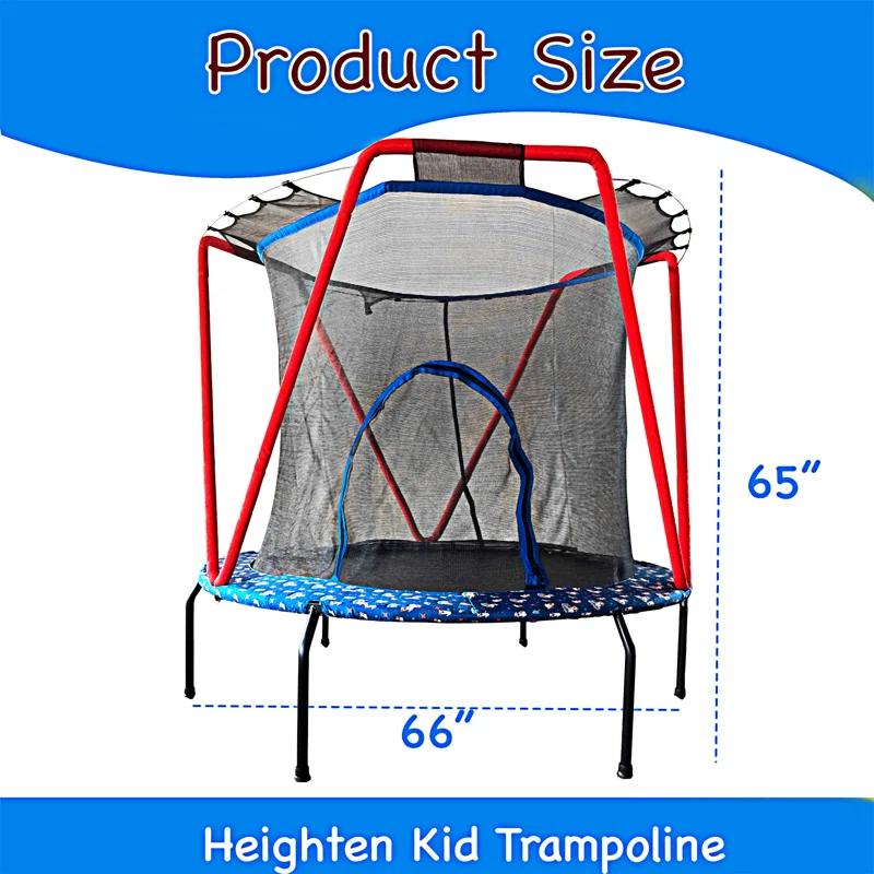 Ceballos 66'' Trampoline For Kids Toddler Indoor Outdoor Small Trampolines For Baby With Heighten Net No-Gap Design For Kids