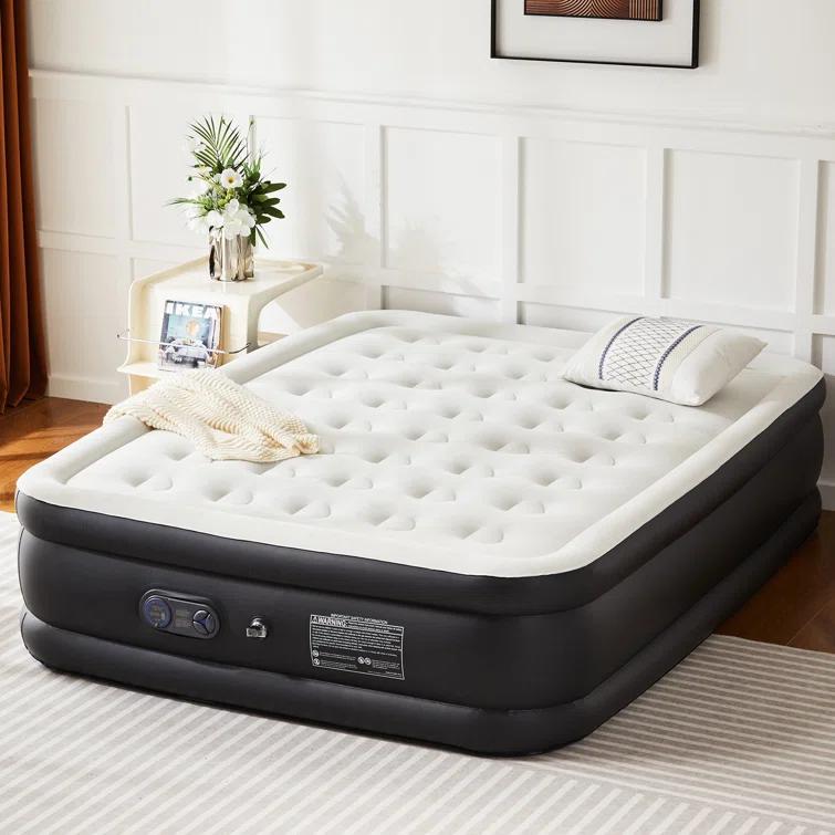 Ebern Designs 18 Inch Air Mattress Bed with Built- in Pump Blow Up Mattresses for Camping, Indoor Colchon, Guests