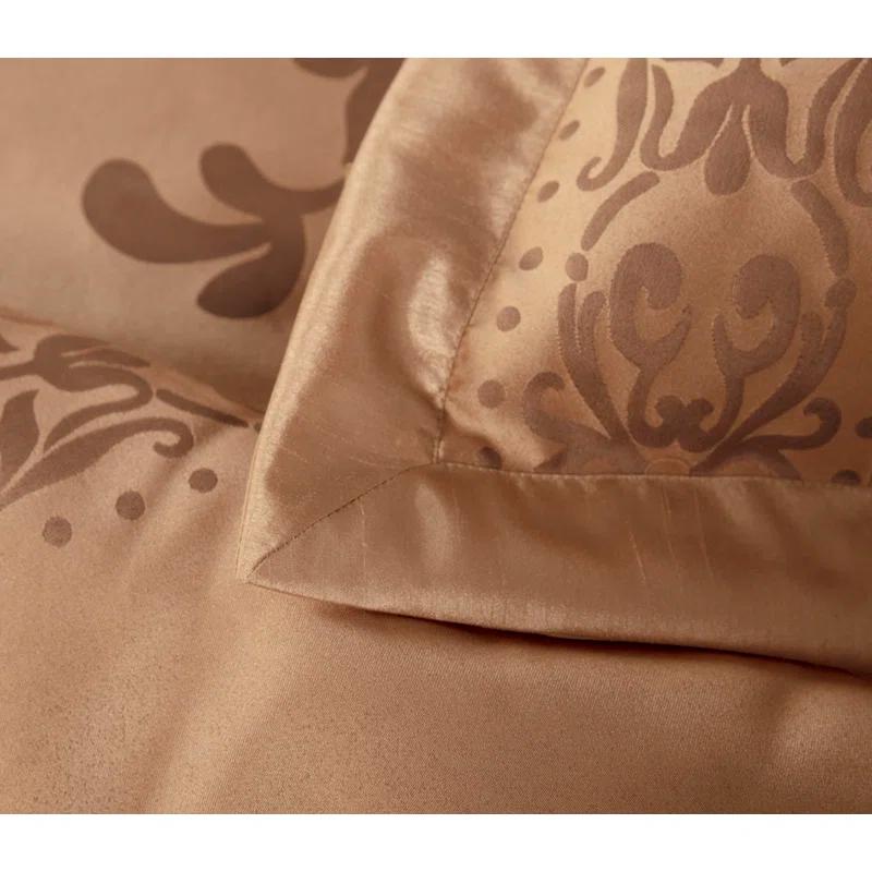 Chezmoi Collection Royale Jacquard Floral 7 Piece Comforter Set