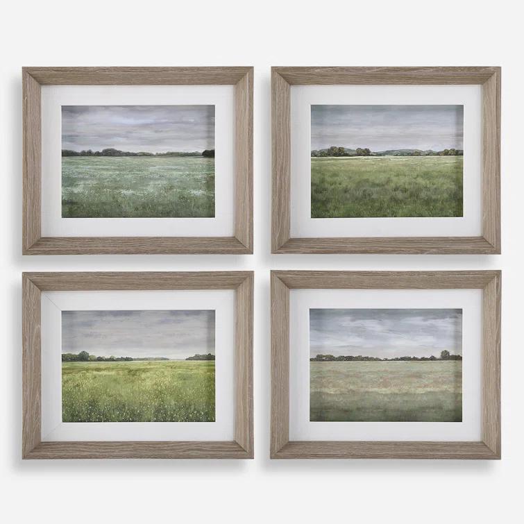 Uttermost Quiet Meadows Uttermost Quiet Meadows Framed On Paper 4 Pieces Print | Wayfair