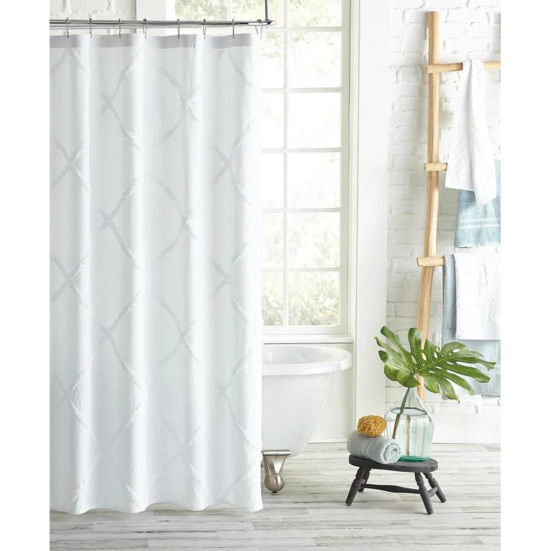 Peri Home Cotton Blend Geometric Shower Curtain