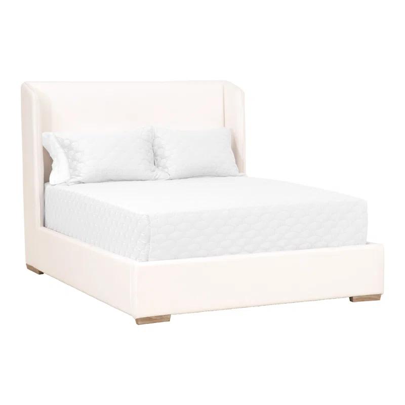 Benjara Upholstered Wingback Bed
