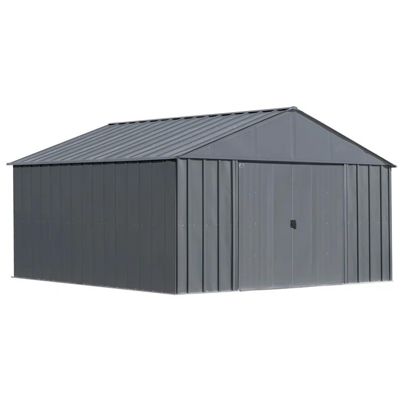 12 ft. W x 12 ft. D Galvanized Steel Storage Shed