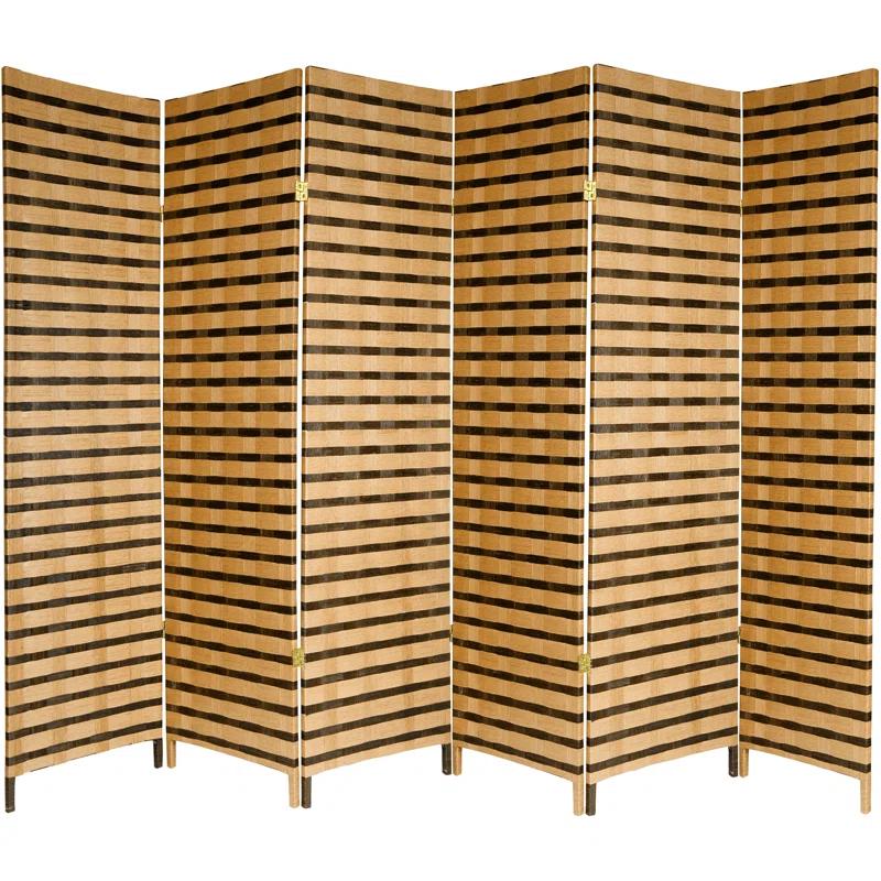 Oriental Furniture 6 ft. Tall Two Tone Natural Fiber Room Divider