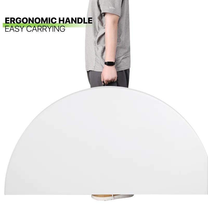 MoNiBloom Plastic Round Folding Table, Portable Foldable Party Banquet Table for Camping Dining Outdoor Picnic