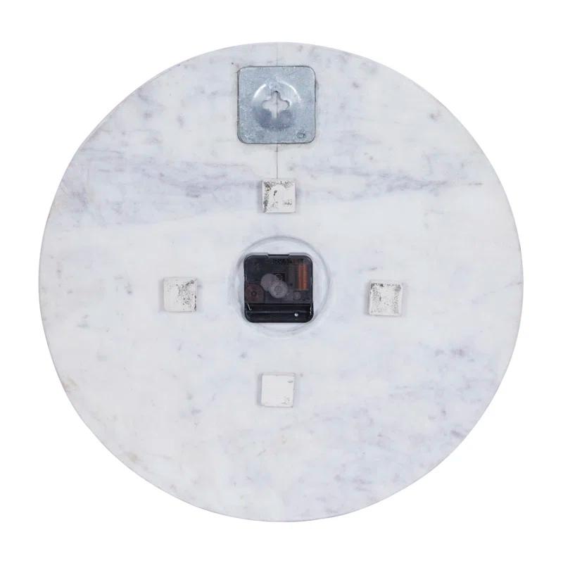 CosmoLiving by Cosmopolitan Marble Decorative Wall Clock with Gold Metal Accents