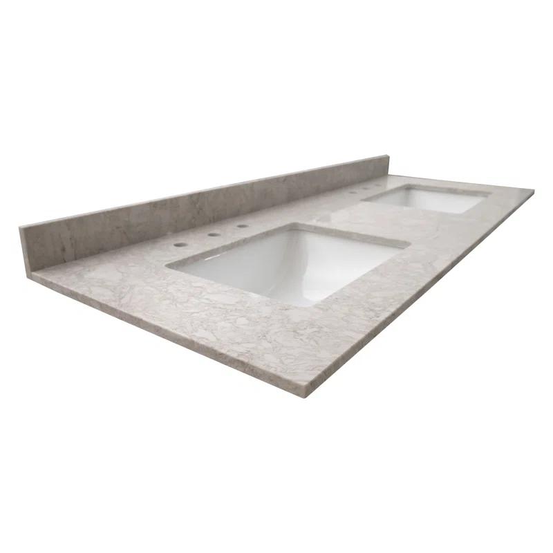 MSI 61 in. x 22 in. D Bathroom Vanity Top with Double Sinks