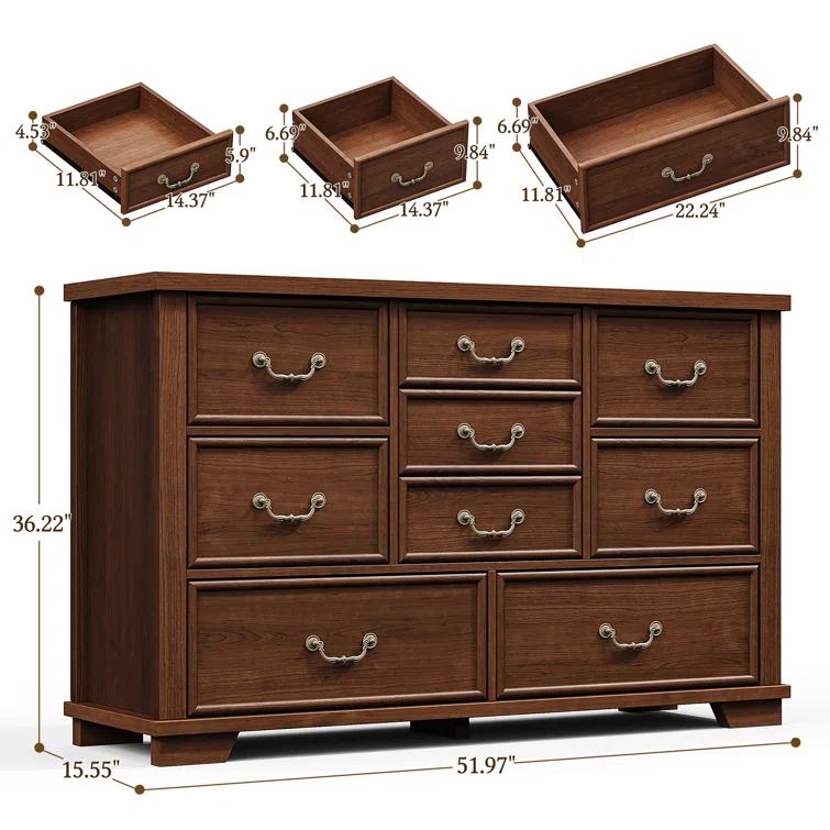 Charlton Home® Dresser For Bedroom With 9 Drawers